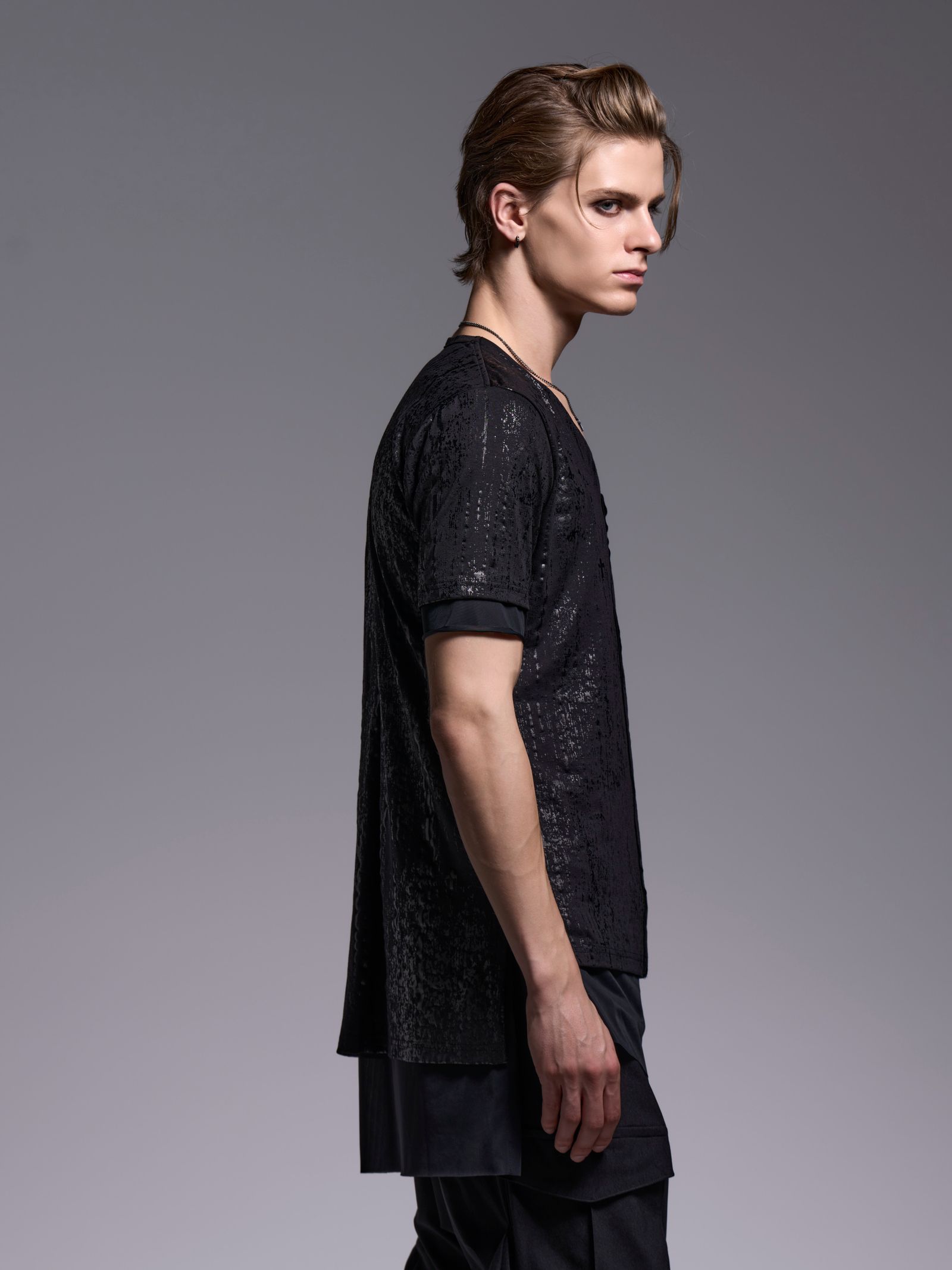 【予約品 1月4日(日) 締切】Layered-T / ドレイヤードTシャツ / ブラック