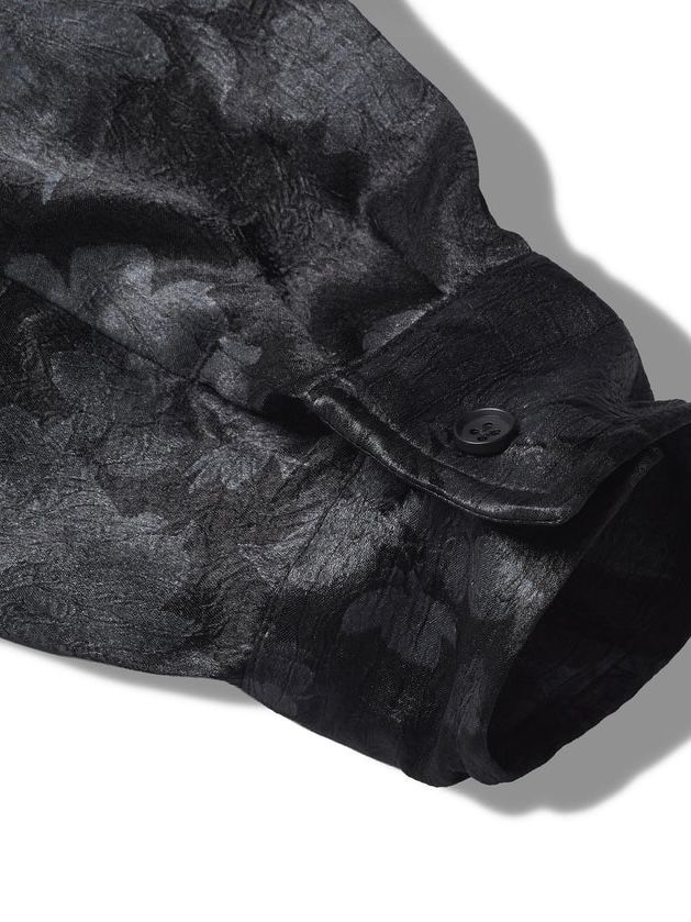 モディファイBIG-シャツ 花柄ストールロングシャツ