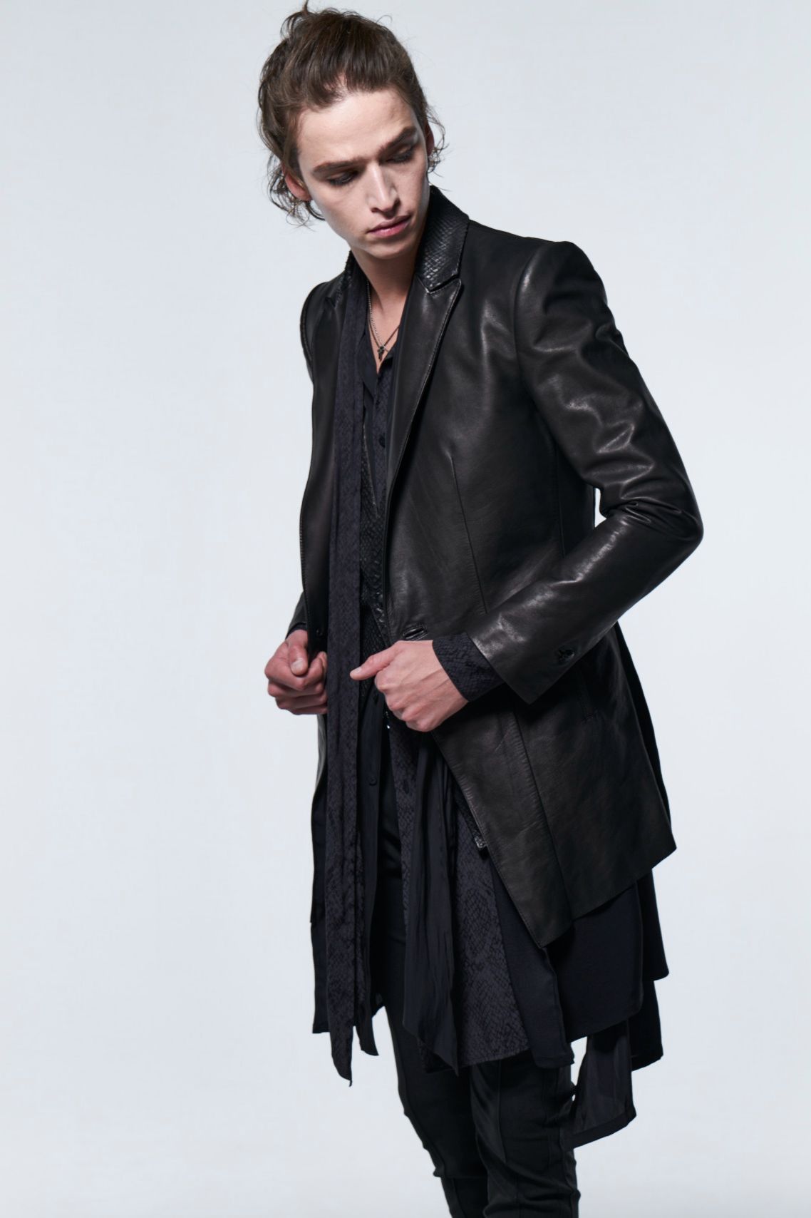 《予約品》 LayeredLeatherJacket / ブラック 【kiryuyrik】 2023年3月入荷予定