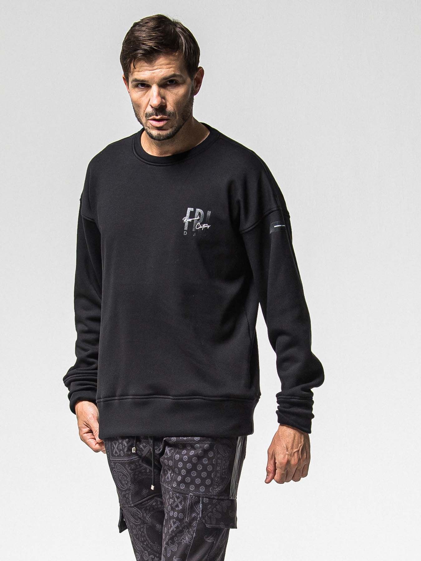 【予約品 8月31日(日) 締切】FRIDAY STANDARD LOGO VEROURS FLEECE TRAINER / FRIDAYコラボ スタンダードロゴ ベロアフリース トレーナー / ブラック