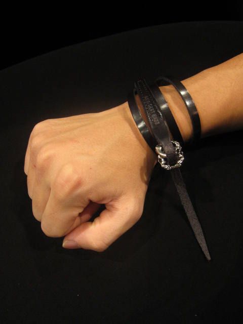 スカルリングレザーブレス