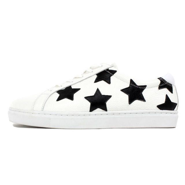 STARデザイン レザースニーカー / 3030WHITE/BLACK
