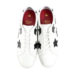 STARデザイン レザースニーカー / 3030WHITE/BLACK