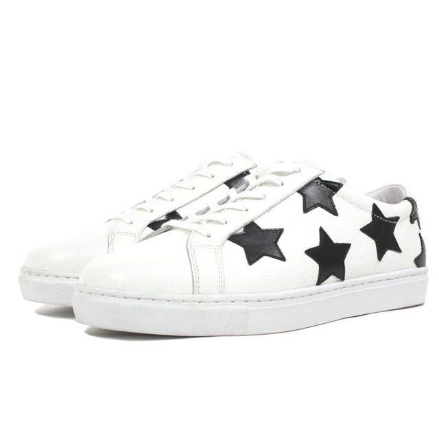 STARデザイン レザースニーカー / 3030WHITE/BLACK