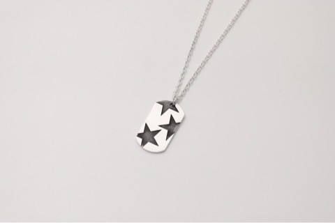 BIG THREE STAR PENDANT silver