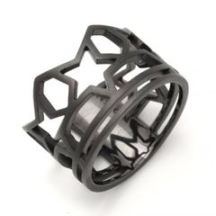 SKELETON FIVE STAR RING/MATTE BLACK