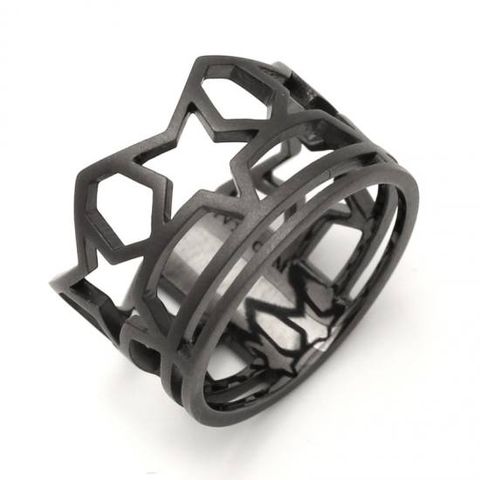 SKELETON FIVE STAR RING/MATTE BLACK