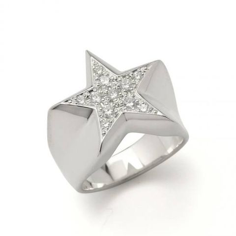 STAR PAVES PINKY RING/SILVER DIAMOND