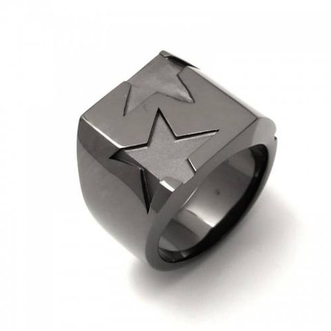 オーダー予約BIG THREE STAR PINKY RING/MATTE BLACK