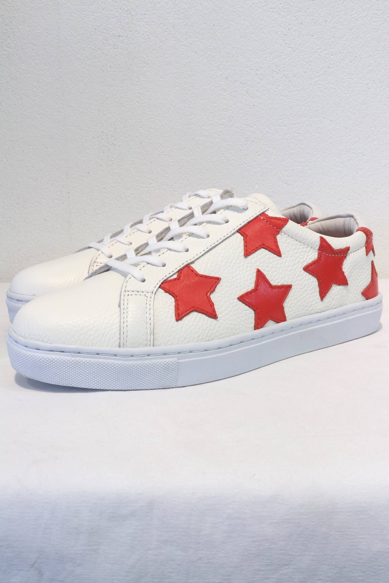 STARデザイン レザースニーカー / 3030 RED/WHITE