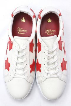 STARデザイン レザースニーカー / 3030 RED/WHITE
