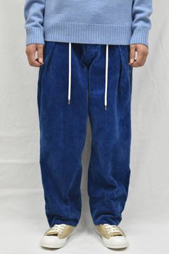 ワンタックコーディロイワイドパンツ ブルー /アレフルード