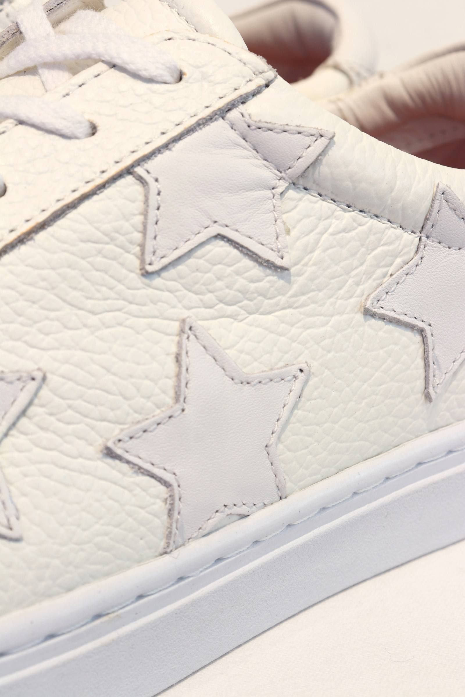 STARデザイン レザースニーカー / 3030WHITE/WHITE