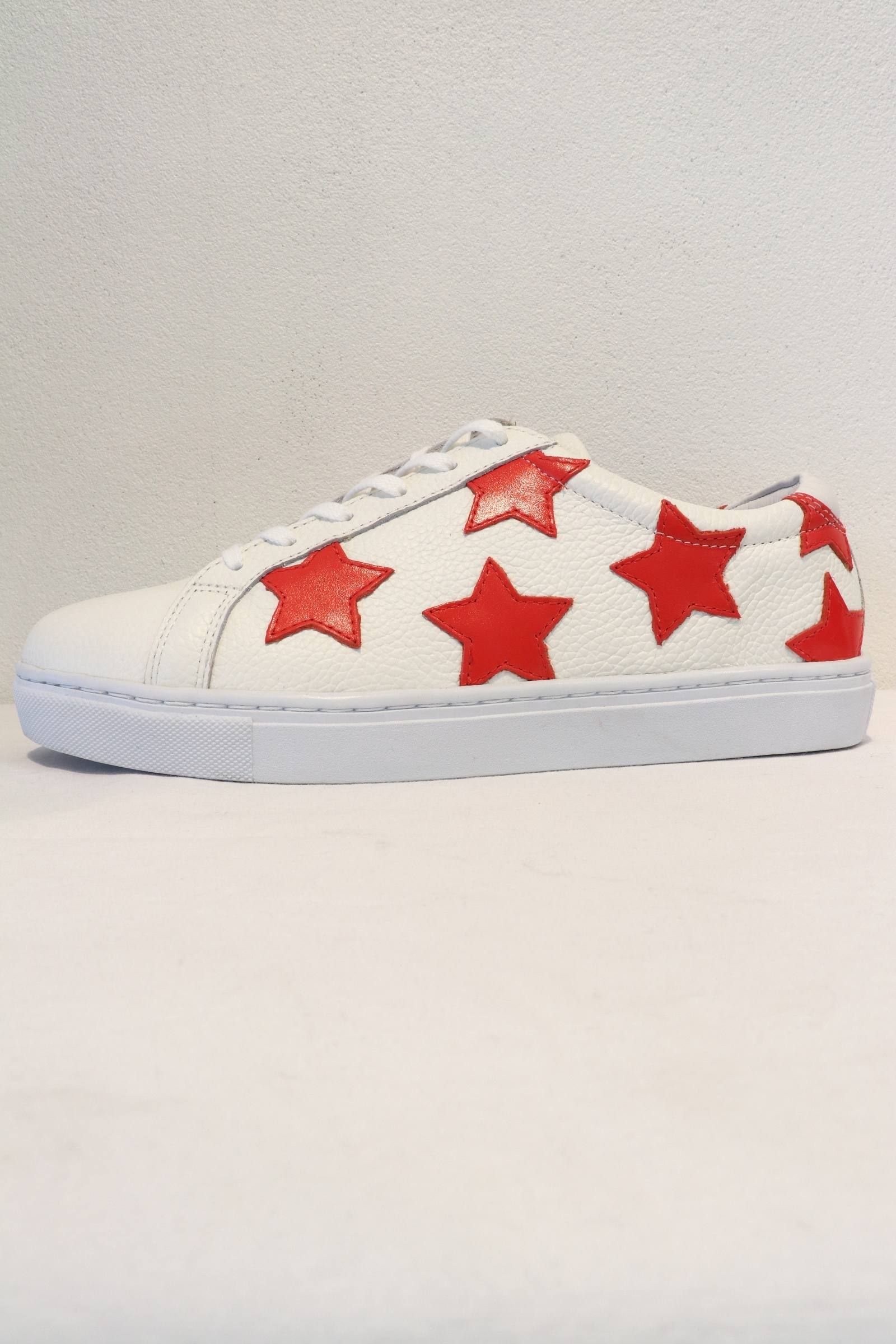 STARデザイン レザースニーカー / 3030 RED/WHITE