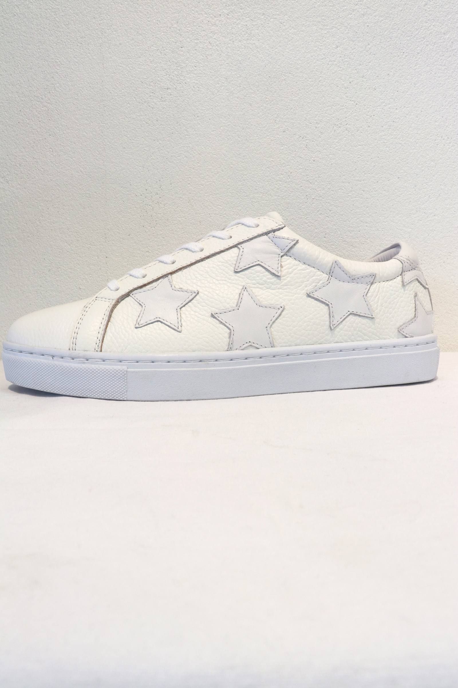 STARデザイン レザースニーカー / 3030WHITE/WHITE