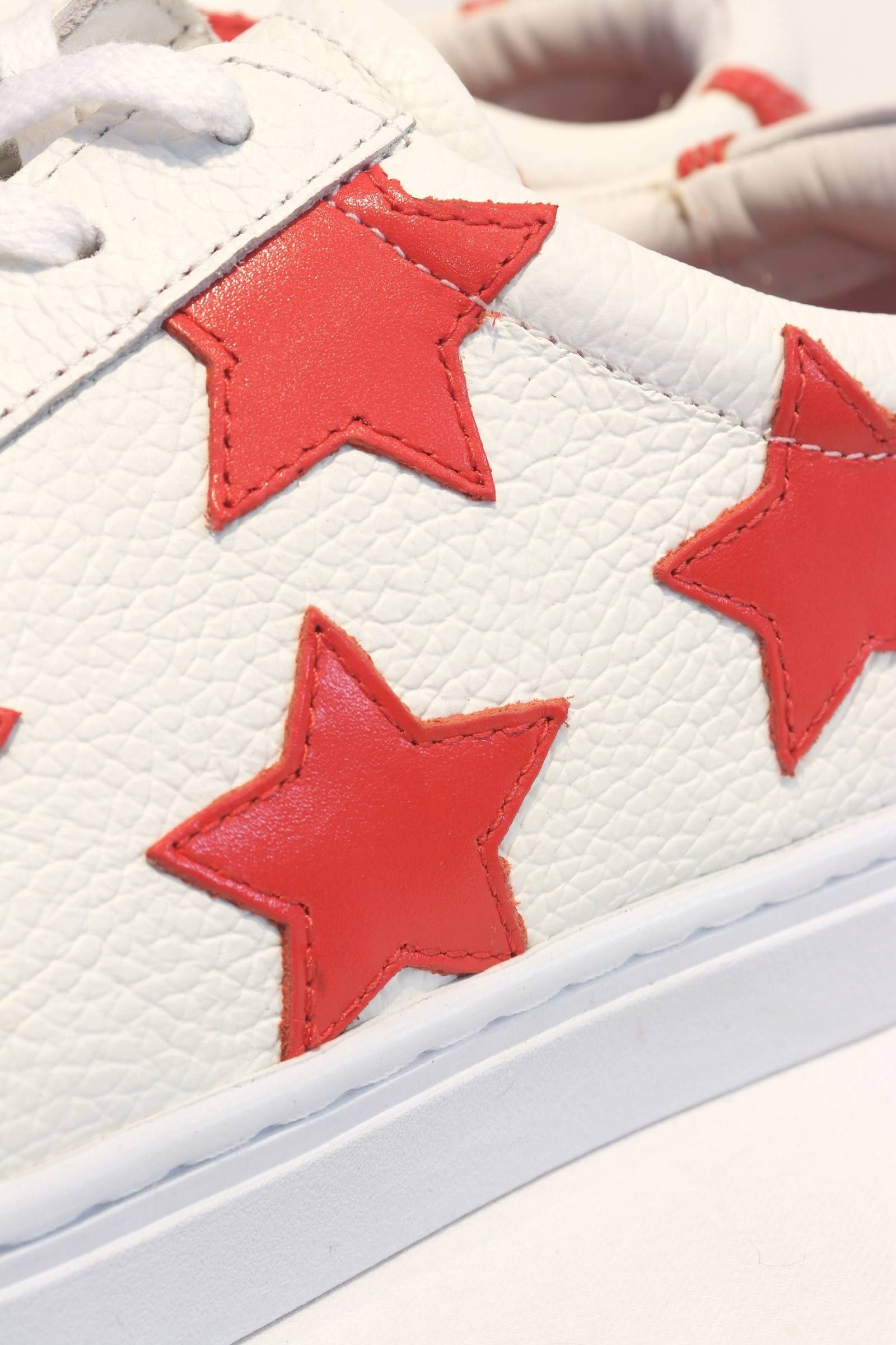 STARデザイン レザースニーカー / 3030 RED/WHITE