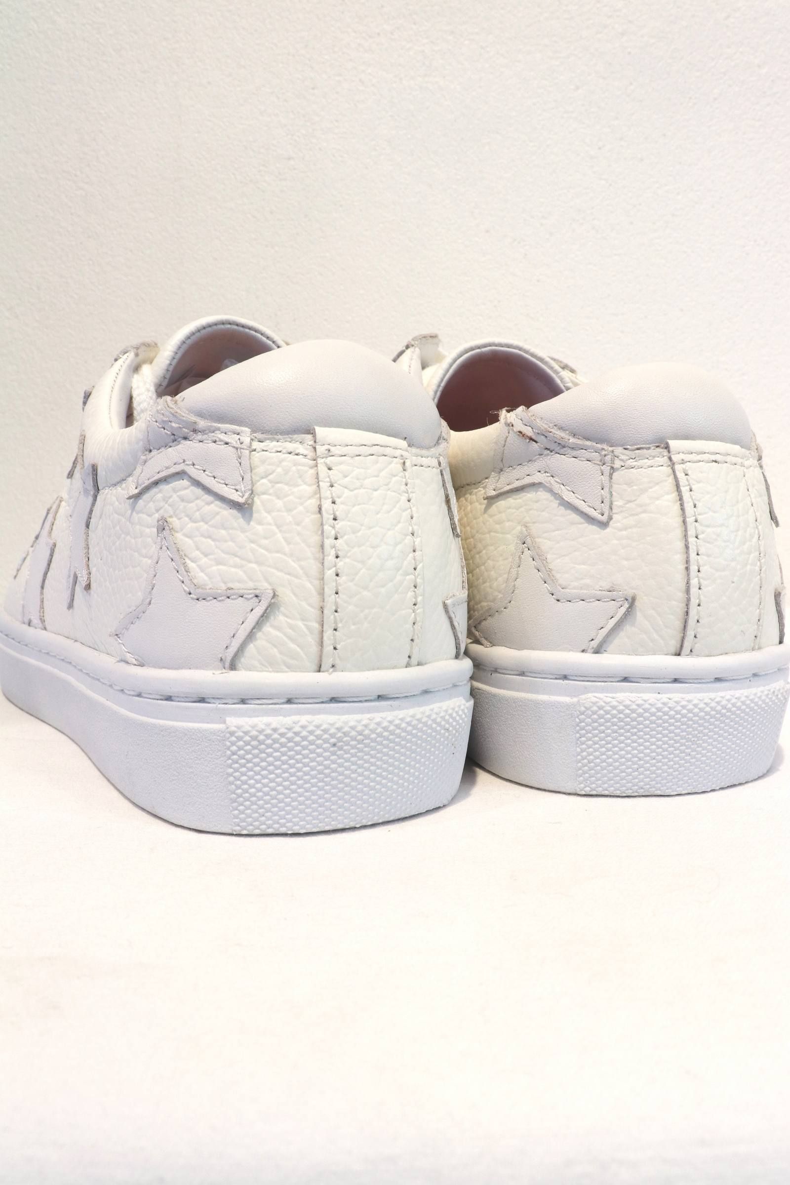 STARデザイン レザースニーカー / 3030WHITE/WHITE