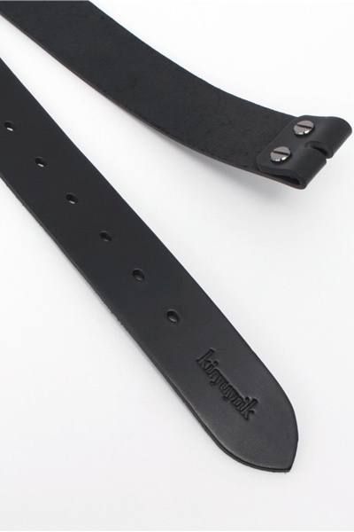 《予約品6/17締め》 CowSmoothLeather Belt / 革ベルト軸 単品 / Black