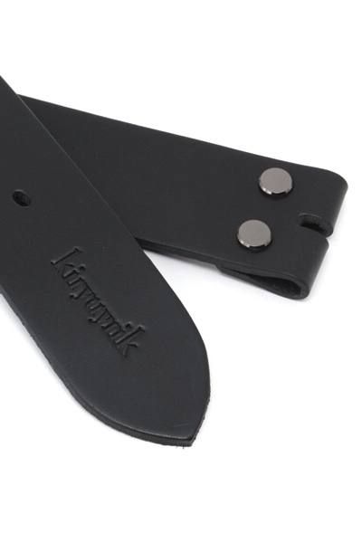 《予約品6/17締め》 CowSmoothLeather Belt / 革ベルト軸 単品 / Black