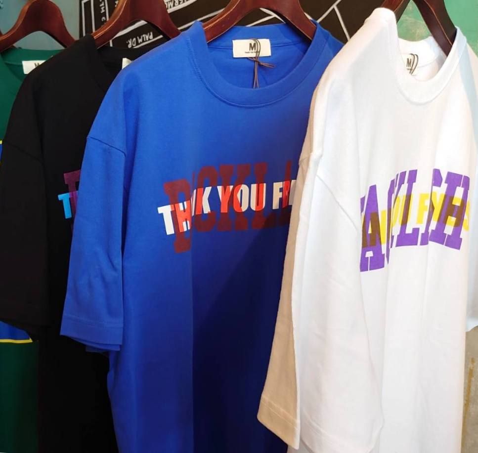 コラボ crew neck t-shirts BLUE【M × ISAMUKATAYAMA BACKLASH】