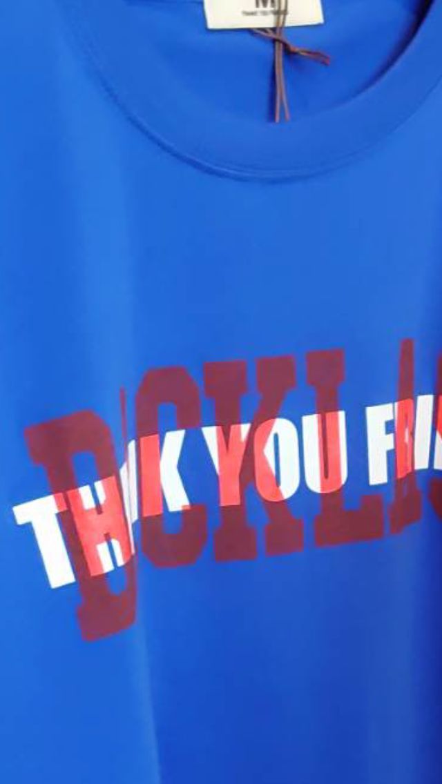 コラボ crew neck t-shirts BLUE【M × ISAMUKATAYAMA BACKLASH】
