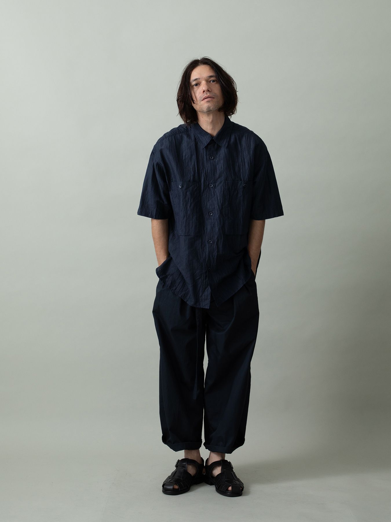 【予約品 2月1日(日) 締切】WAVEWASHER SHIRTS / ワッシャー加工シャツ / ネイビーネイビー