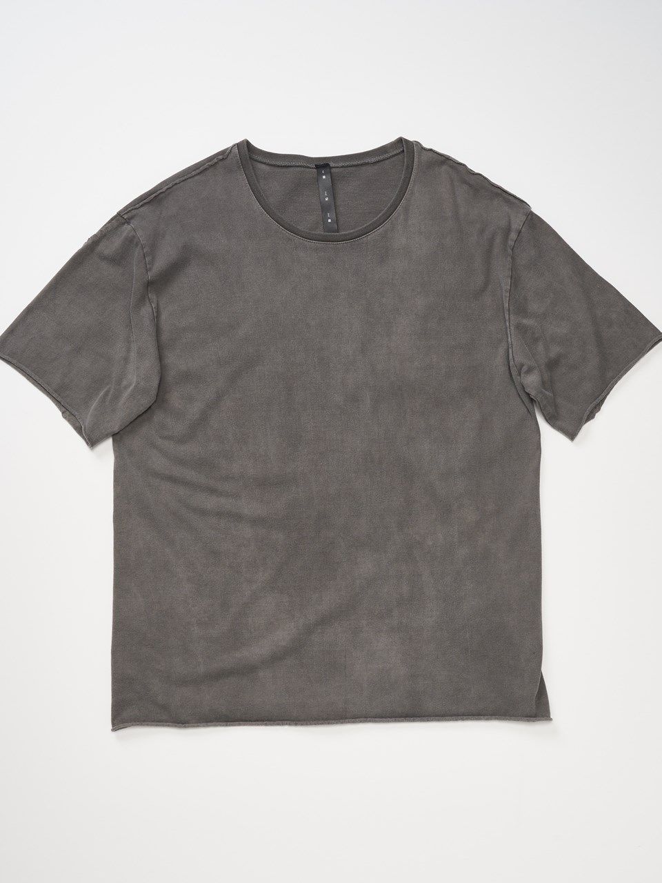 《予約品》 wide cut-off crew-neck S/S / Tシャツ / グレー