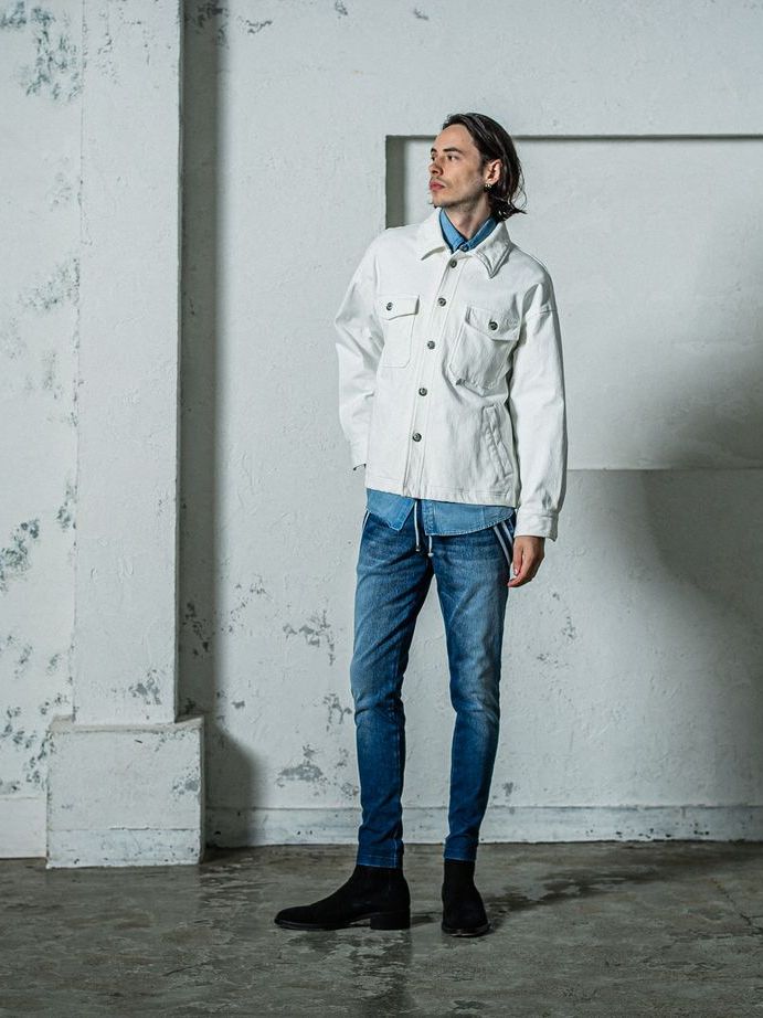《予約11月17日19時締め》 EX denim jersey  EDGE   PT / ジャージ ダークインディコブルー
