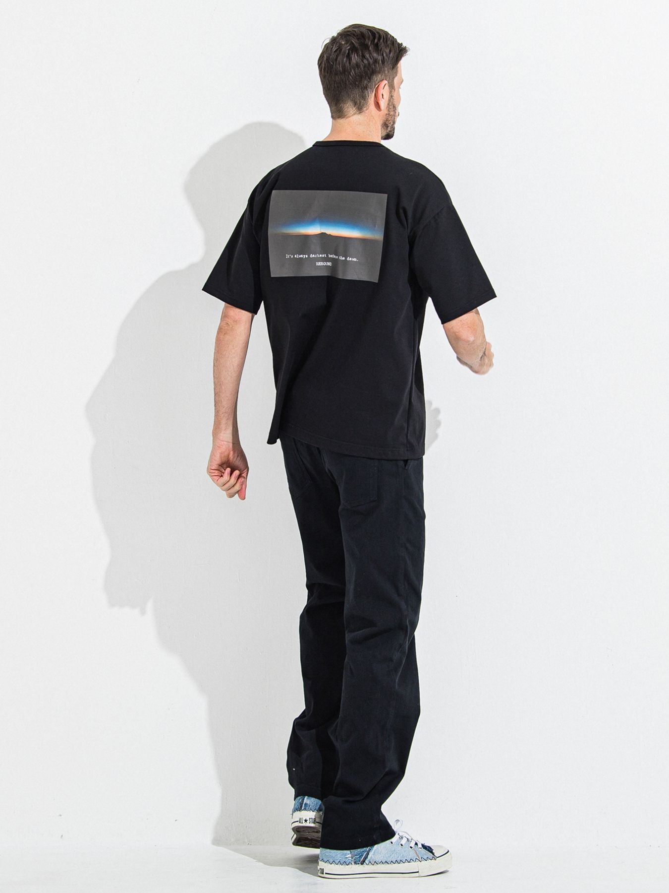 【予約品 】DENIM JERSEY WIDE PT / デニムジャージワイドパンツ / ブラック