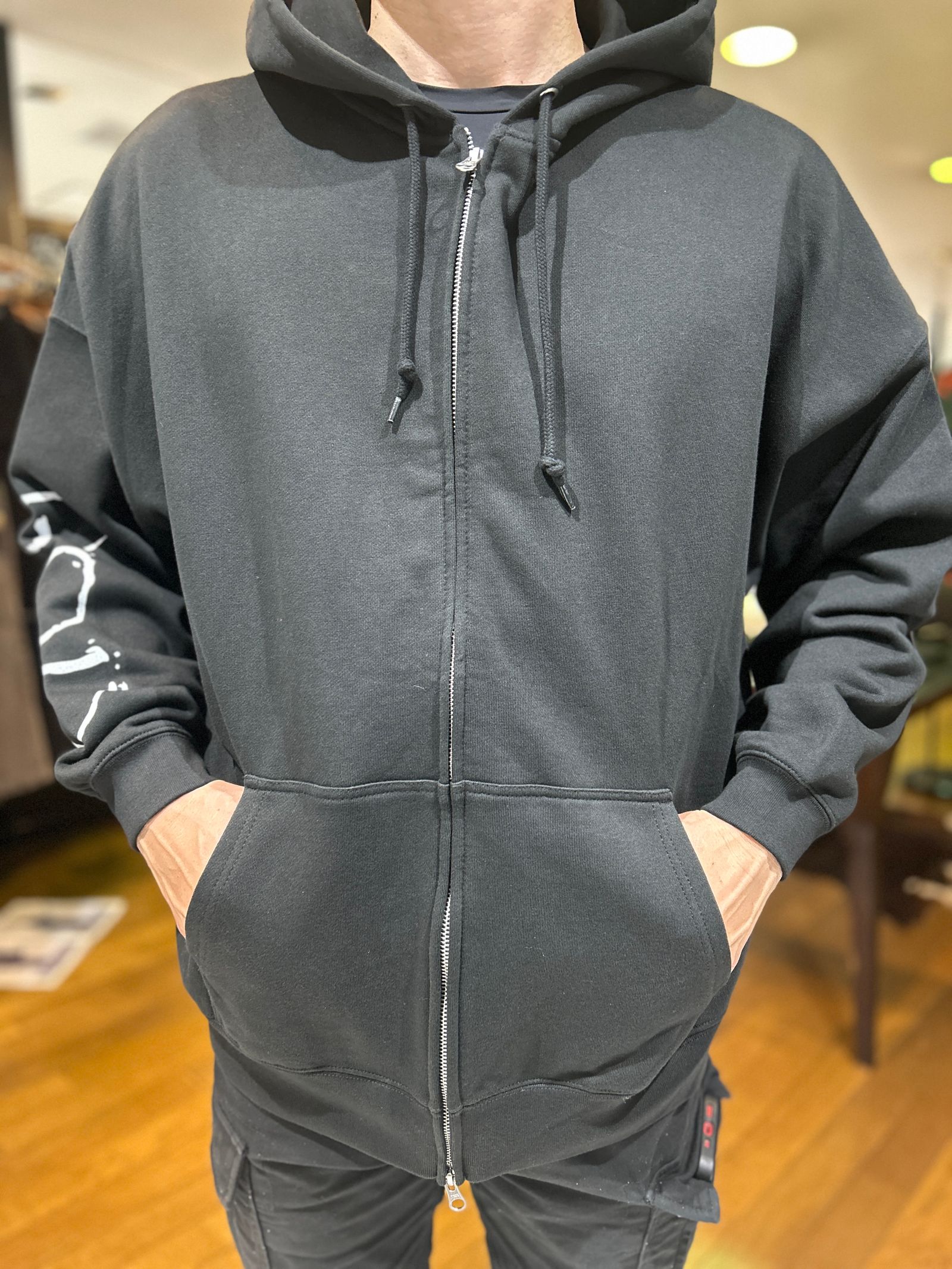 Rose ZIP フーディBLACK GODSIZE