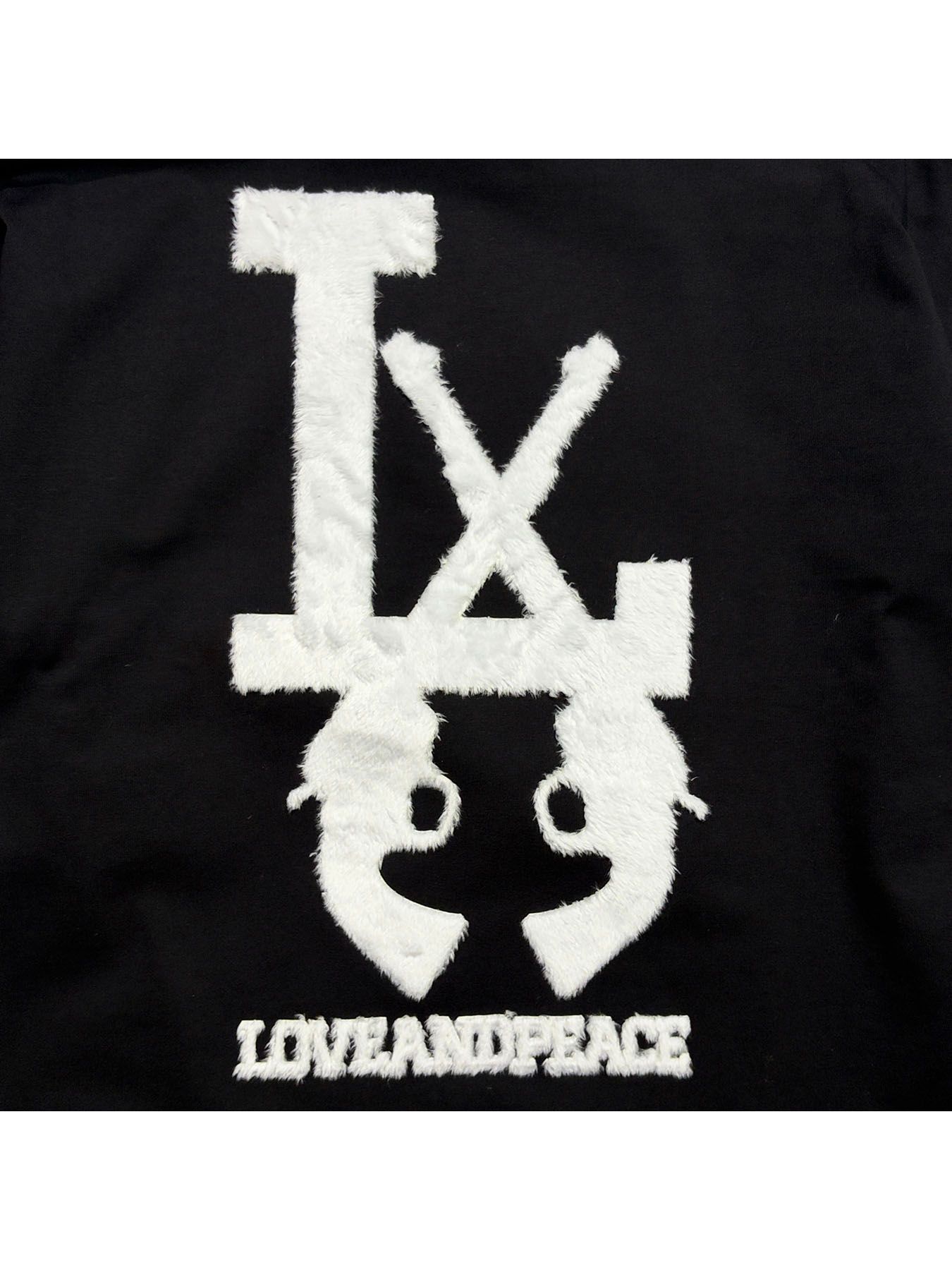 【予約品 3月9日(月) 18:00 締切】LA FUR PRINT L/S T / LA ファープリント ロンT / ブラック×ホワイト