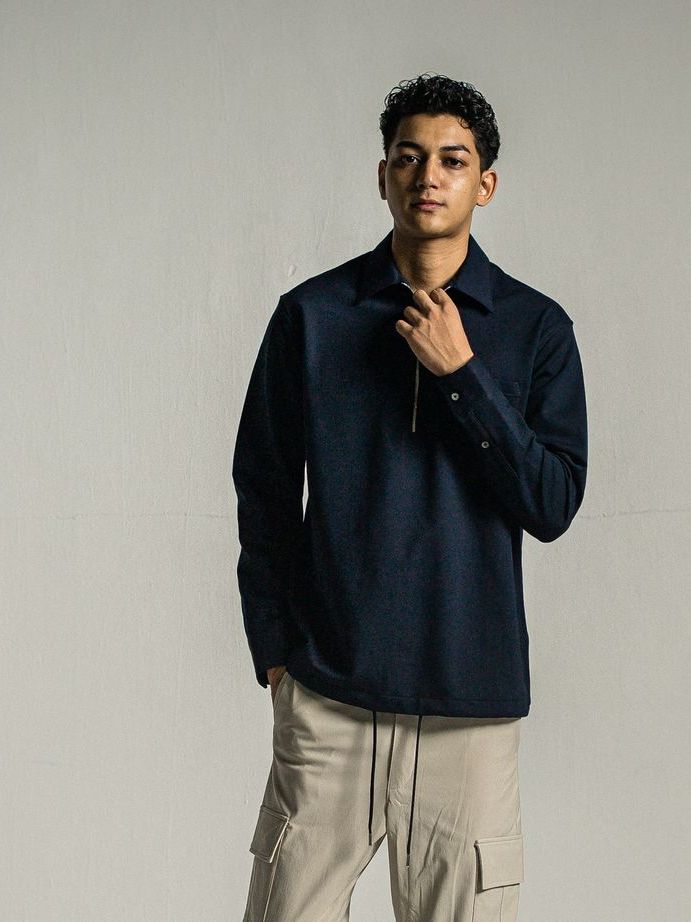 PULLOVER jersey shirt / ジャージブルシャツ / ダークネイビー