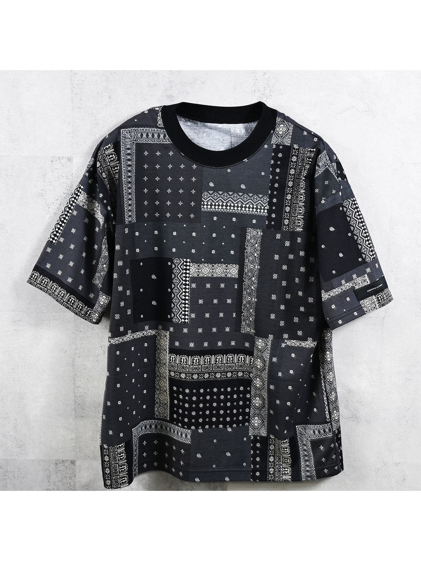 BANDANA OVER TEE / バンダナオーバーサイズTシャツ / ブラック
