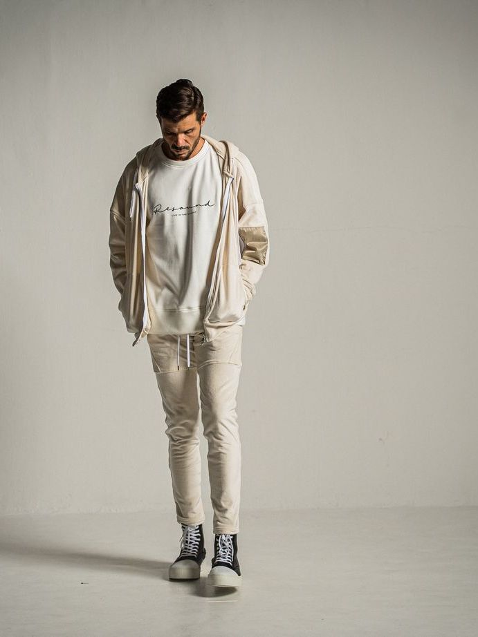 《予約9月1日18時締め》 veloursfleece zip loose hoodie  / パーカー / オフホワイト