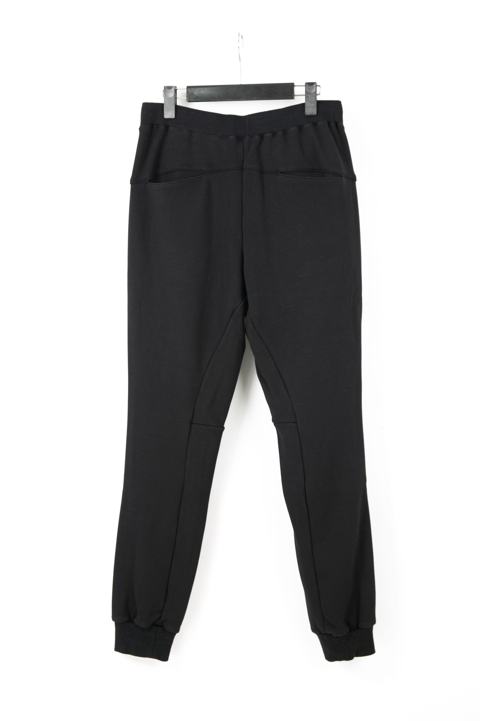 ストレッチコットンポリ ベロア加工ニット サルエルパンツ / BLACK 【STRUM】