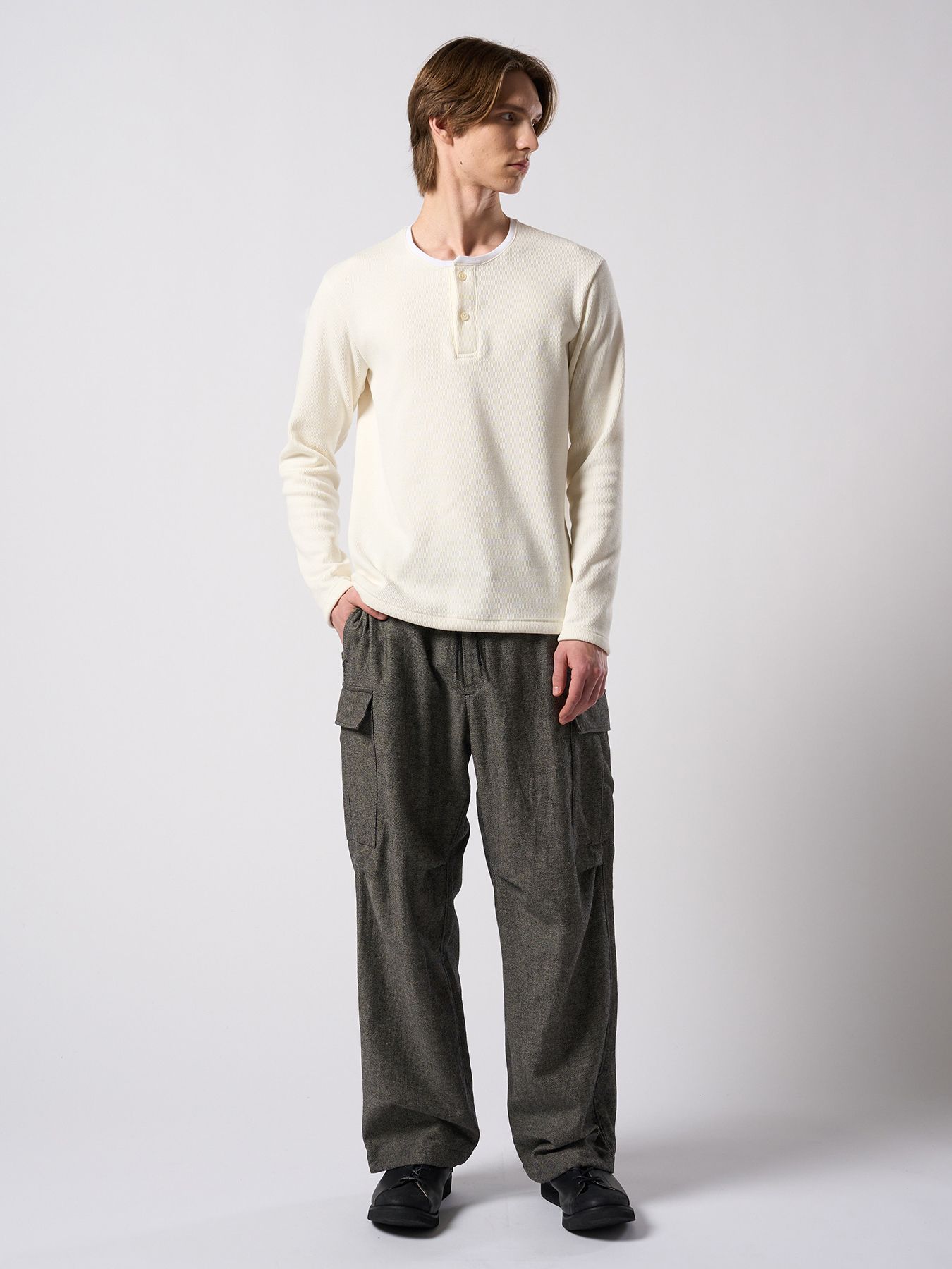 【予約品 4月19日(日) 18時締切】back boa thermal henley L/S / バックボア サーマル ヘンリーネック ロングスリーブ / ホワイト