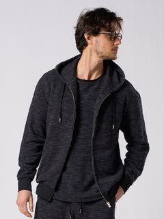 【予約品 1月25日(日) 締切】muta × wjk collection：knit jacquard relax parker / ニットジャガード リラックスパーカー / ブラック