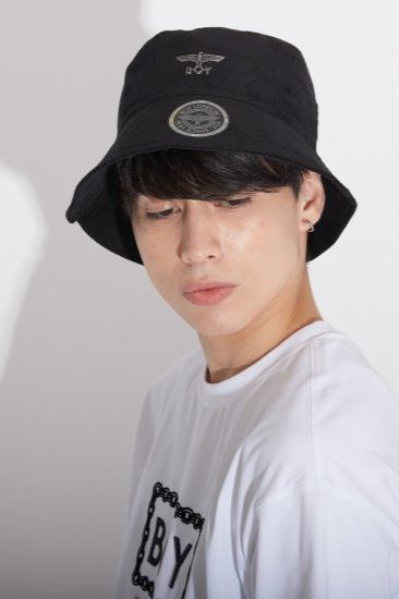 CORDUROY 2WAY BUCKET HAT/ ブラック 【BOY LONDON】