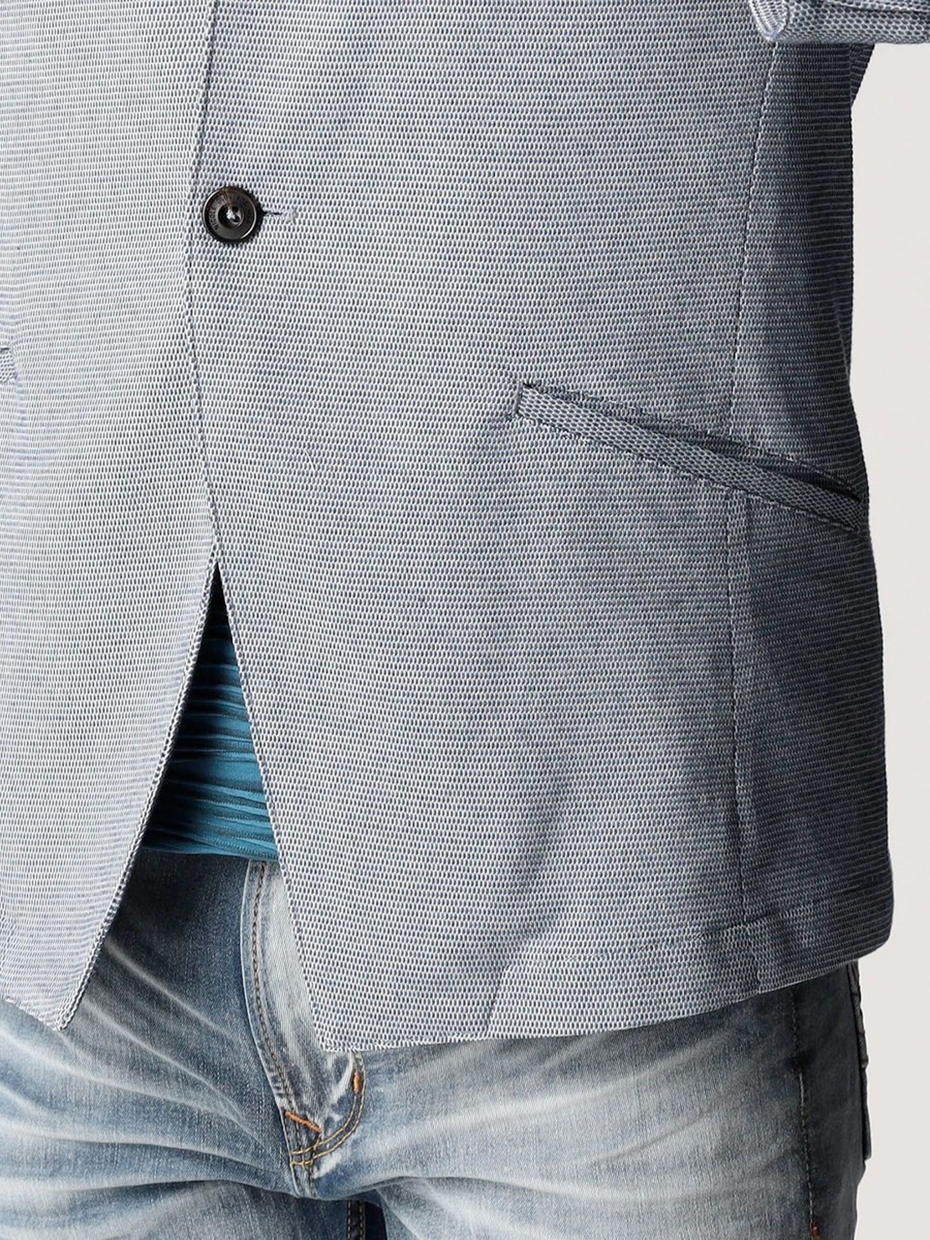 7分袖イタリアンカラージャケット / グレー【NICOLE CLUB FOR MEN】