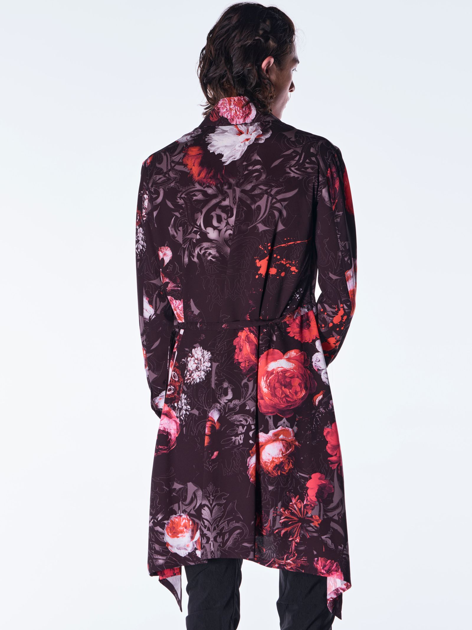 【予約品 6月29日(月) 締切】Goth Flora Flare Shirt / フレアシャツ / ブラック