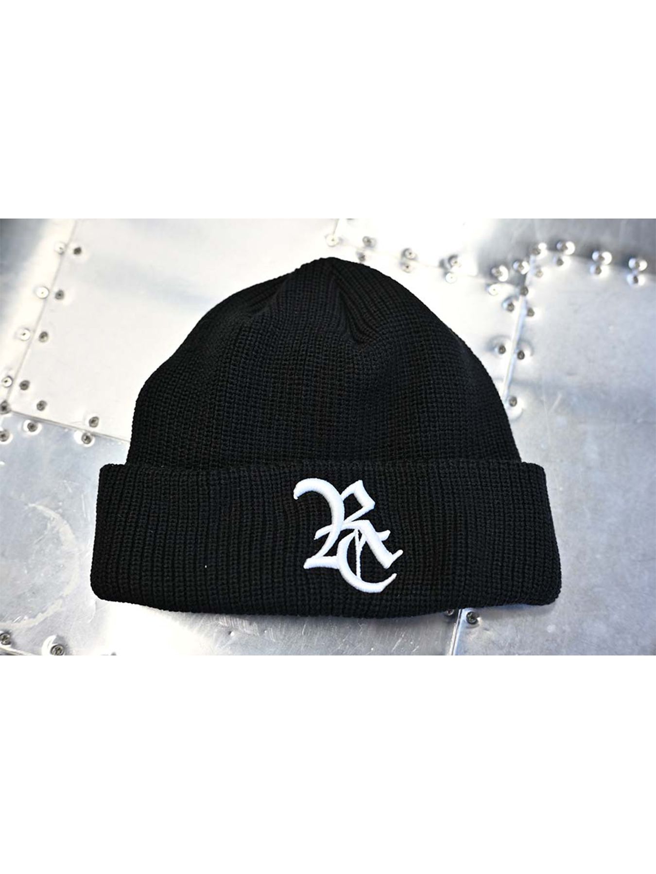 【予約品 9月6日(日) 締切】COTTON KNIT CAP / コットン ニットキャップ / ブラック×ホワイト