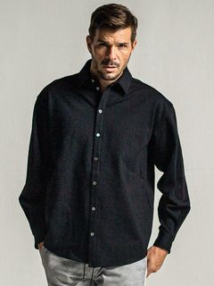 《予約9月1日18時締め》 jersey  jack shirts  / シャツ / ブラック