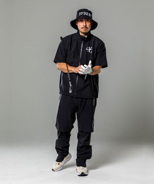 SY32 by SWEET YEARS - MEN'S RAIN SET UP上下セット 袖脱着 ブラック