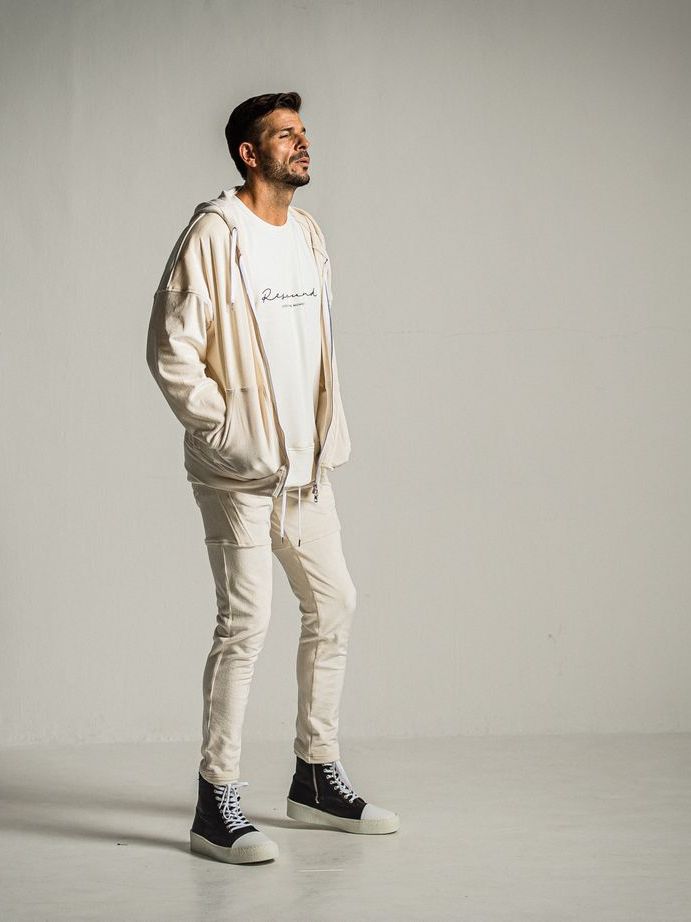 《予約9月1日18時締め》 veloursfleece zip loose hoodie  / パーカー / オフホワイト