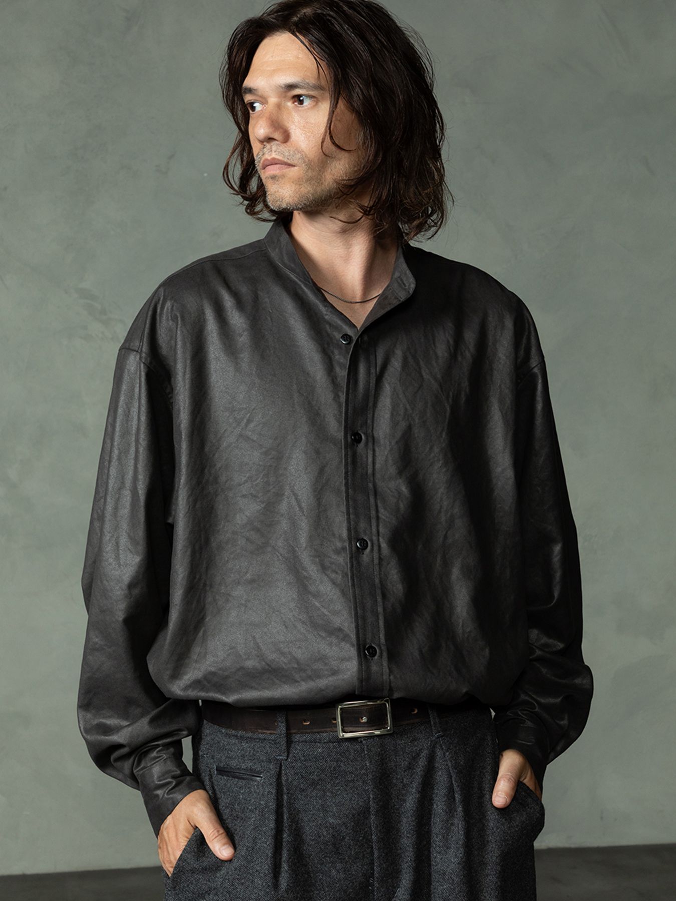 【予約品 7月5日(日) 締切】LUSTER OFFICERSHIRTS / ラスターオフィサーシャツ / チャコール