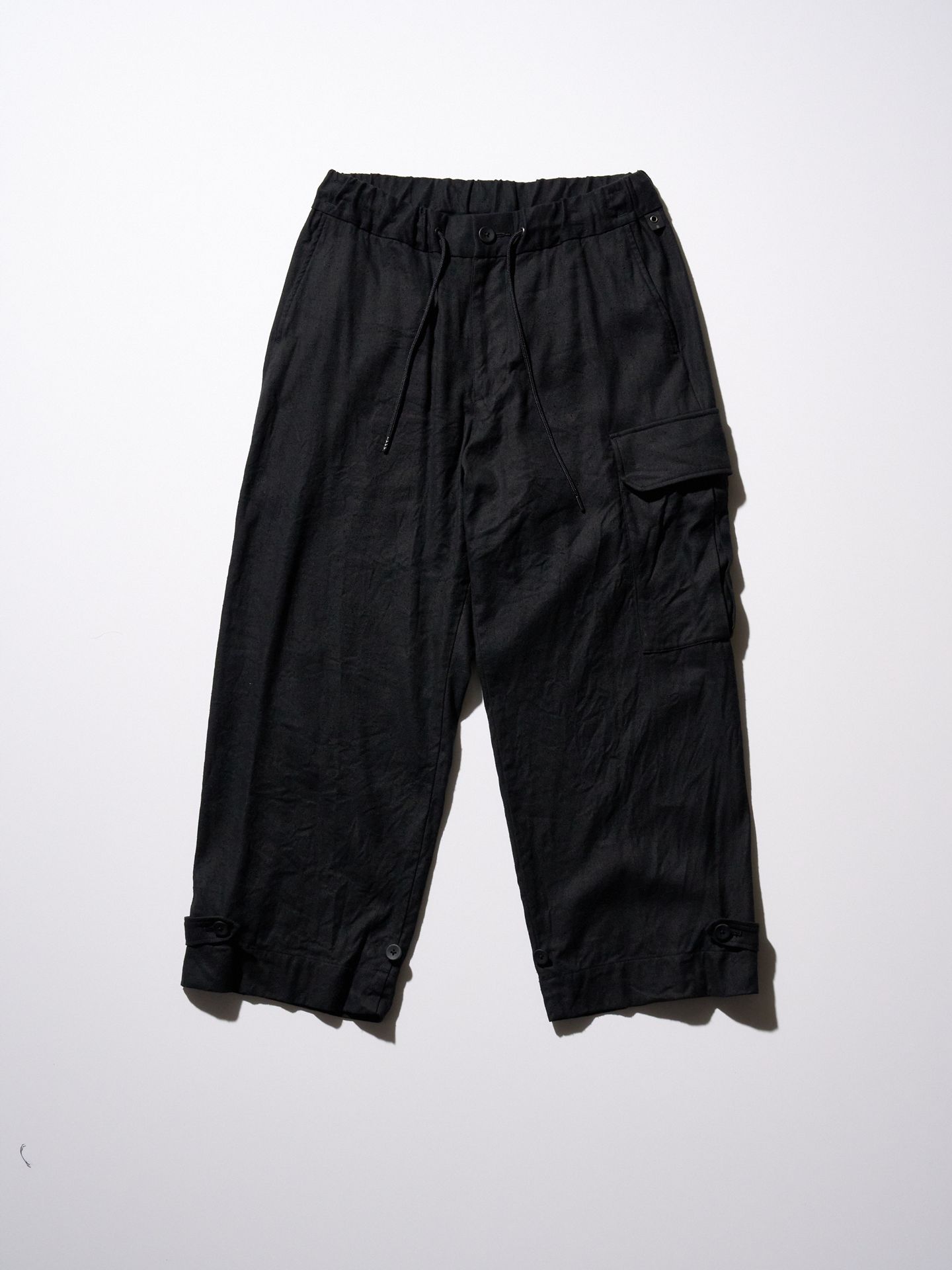 【予約品9月16日 10時締め】 side pocket easy cropped  / イージーパンツ / ブラック