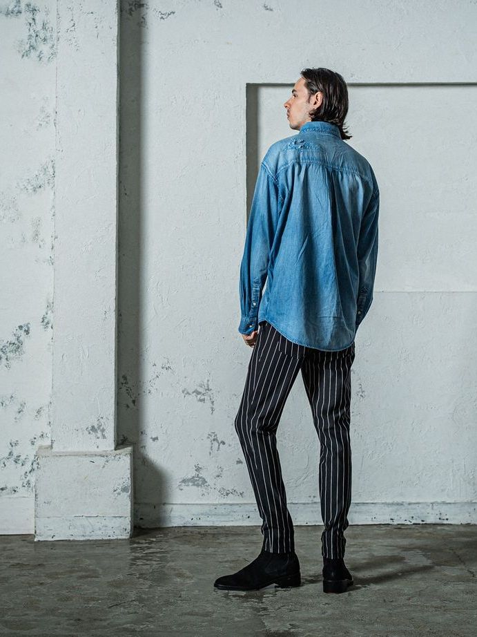 《》 denim jack shirts / デニムシャツ / インディゴクラッシュ