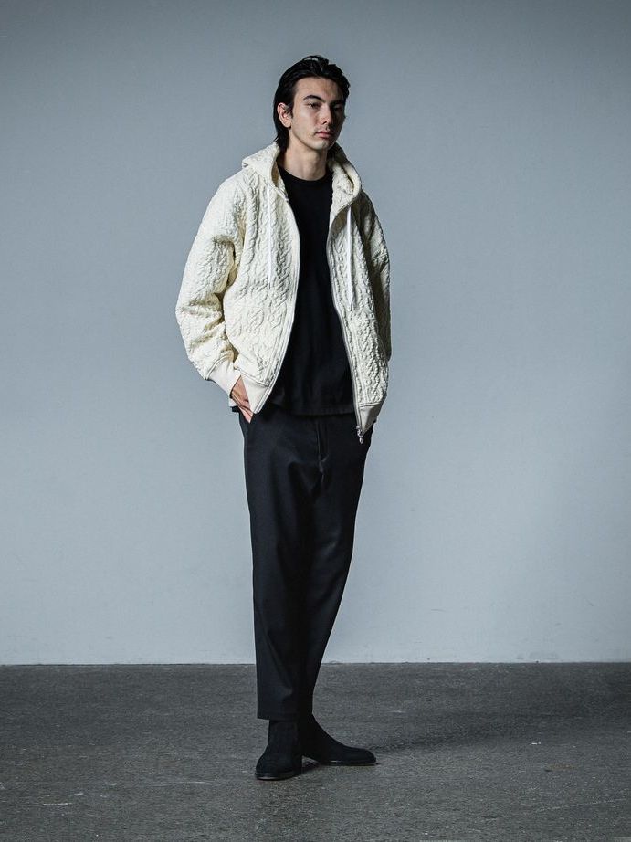 《予約品》 cable drop zip hoodie / パーカー / ホワイト