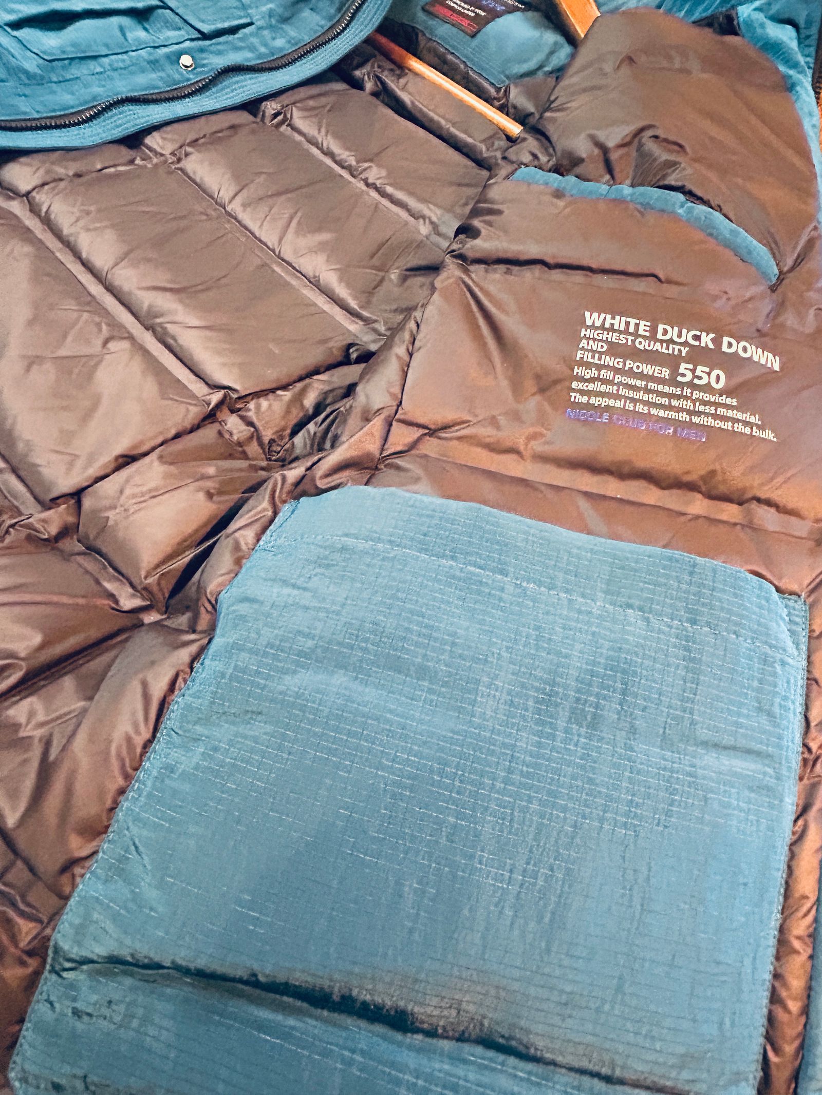 ダウンブルゾンブライトワッシャーリップ  / アクアマリンブルー【NICOLE CLUB FOR MEN】