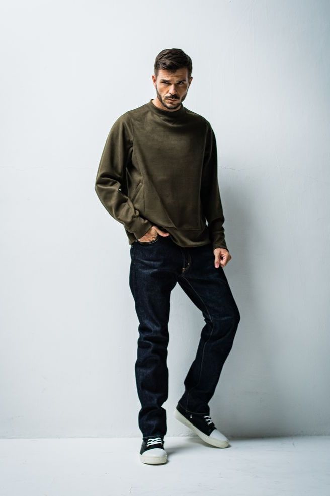 suède jersey solid  trainer / カーキ【ORATA】